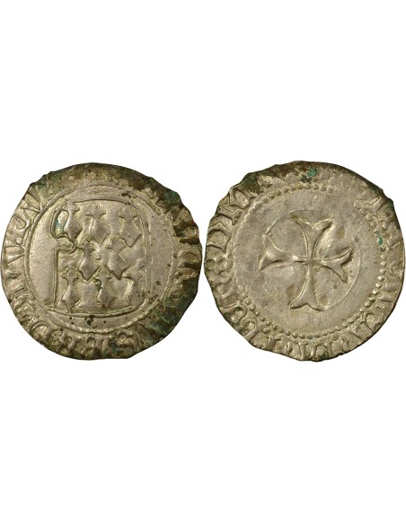 Duché de Bretagne François II de Bretagne à la Targe 1 blanc Billon 1458-1488 9 Rennes
