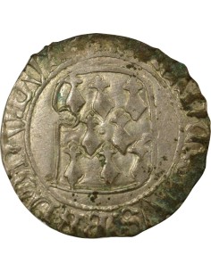 Duché de Bretagne François II de Bretagne à la Targe 1 blanc Billon 1458-1488 9 Rennes 2
