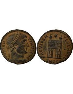 Rome Empire Constantin Ier Porte de Camp 1 nummus Cuivre 326-328 R Rome