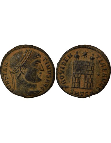 Rome Empire Constantin Ier Porte de Camp 1 nummus Cuivre 326-328 R Rome