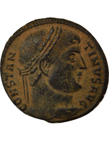 Rome Empire Constantin Ier Porte de Camp 1 nummus Cuivre 326-328 R Rome