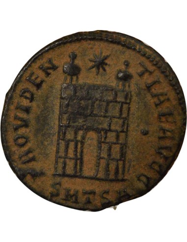 Rome Empire Constantin Ier Porte de Camp 1 nummus Cuivre 326-328 R Rome