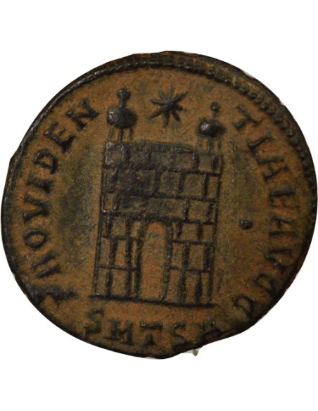 Rome Empire Constantin Ier Porte de Camp 1 nummus Cuivre 326-328 R Rome