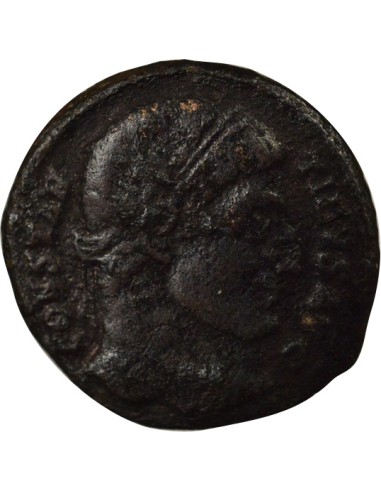 Rome Empire Constantin Ier Porte de Camp 1 nummus Cuivre 326-327 R Rome
