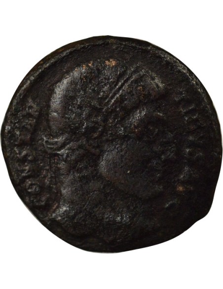 Rome Empire Constantin Ier Porte de Camp 1 nummus Cuivre 326-327 R Rome