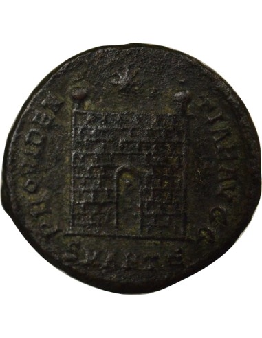 Rome Empire Constantin Ier Porte de Camp 1 nummus Cuivre 326-327 R Rome