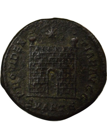 Rome Empire Constantin Ier Porte de Camp 1 nummus Cuivre 326-327 R Rome