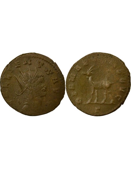 Rome Empire Gallien Antilope à gauche 1 antoninien Billon 267-268 R Rome