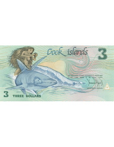 Iles Cook 3 Dollars - ND (1987) - P.3 3 dollars 1987