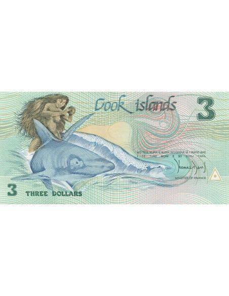 Iles Cook 3 Dollars - ND (1987) - P.3 3 dollars 1987