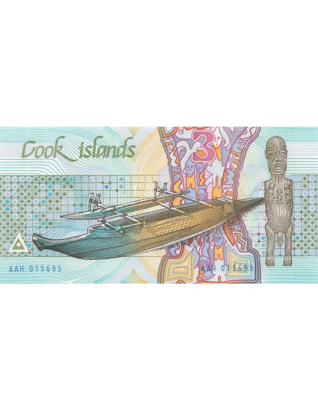Iles Cook 3 Dollars - ND (1987) - P.3 3 dollars 1987