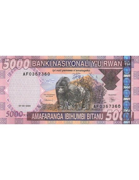 Rwanda 5000 Francs - Gorille - 01-04-2004 - P.33 5000 francs 2004