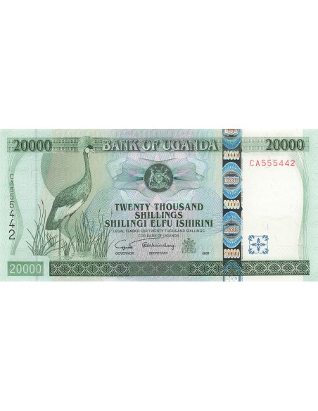 Ouganda 20000 Shillings - Grue - 2005 - P.46 20000 shillings 2005