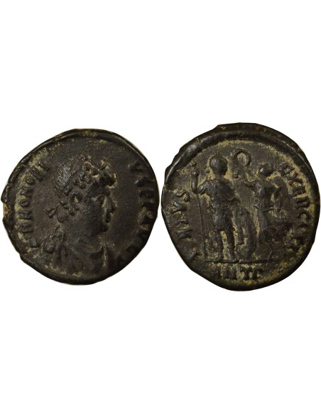 Rome Empire Honorius Empereur & Victoire 1 nummus Cuivre 395-401 Antioche