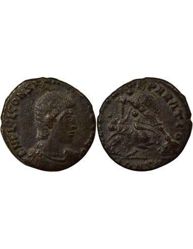 Rome Empire Constance Galle Soldat terrassant Cavalier 1 nummus Cuivre 351-355 Constantinople