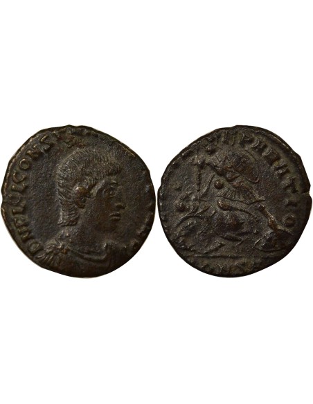 Rome Empire Constance Galle Soldat terrassant Cavalier 1 nummus Cuivre 351-355 Constantinople
