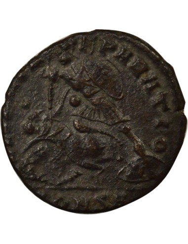 Rome Empire Constance Galle Soldat terrassant Cavalier 1 nummus Cuivre 351-355 Constantinople