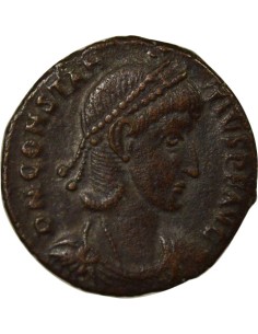 Rome Empire Constance II Soldat terrassant Cavalier 1 nummus Cuivre 355-361 Nicomédie 2