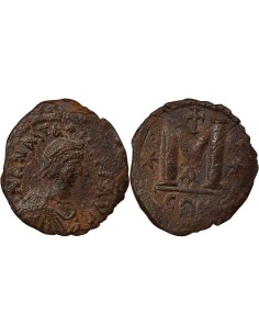 Empire Byzantin Anastase I Anastase - Follis - 498 / 528 Constantinople 1 follis Cuivre 498-528 Constantinople