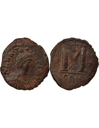 Empire Byzantin Anastase I Anastase - Follis - 498 / 528 Constantinople 1 follis Cuivre 498-528 Constantinople