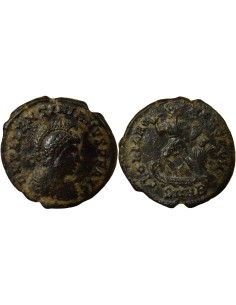Rome Empire Valentinien II Empereur & Galère 1 maiorina Cuivre 383 Héraclée