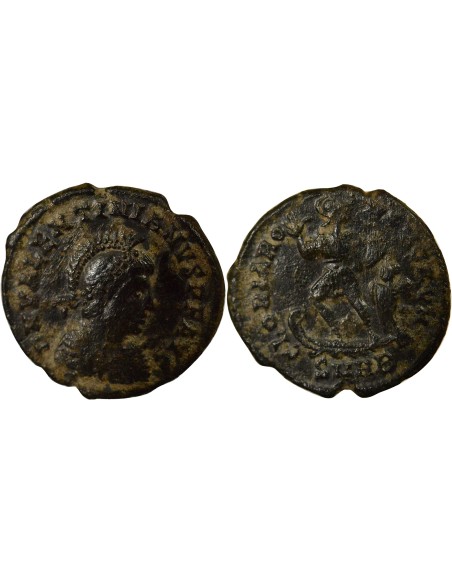 Rome Empire Valentinien II Empereur & Galère 1 maiorina Cuivre 383 Héraclée