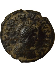 Rome Empire Valentinien II Empereur & Galère 1 maiorina Cuivre 383 Héraclée 2