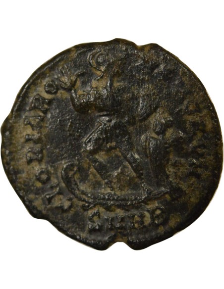 Rome Empire Valentinien II Empereur & Galère 1 maiorina Cuivre 383 Héraclée