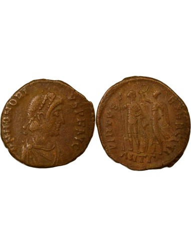 Rome Empire Honorius Empereur & Victoire 1 nummus Cuivre 395-401 Antioche
