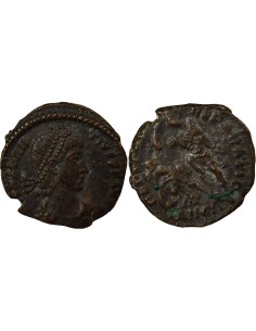Rome Empire Constance II Soldat terrassant Cavalier 1 nummus Cuivre 350-355 Antioche
