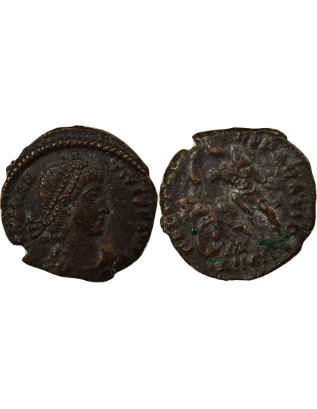Rome Empire Constance II Soldat terrassant Cavalier 1 nummus Cuivre 350-355 Antioche