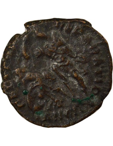 Rome Empire Constance II Soldat terrassant Cavalier 1 nummus Cuivre 350-355 Antioche