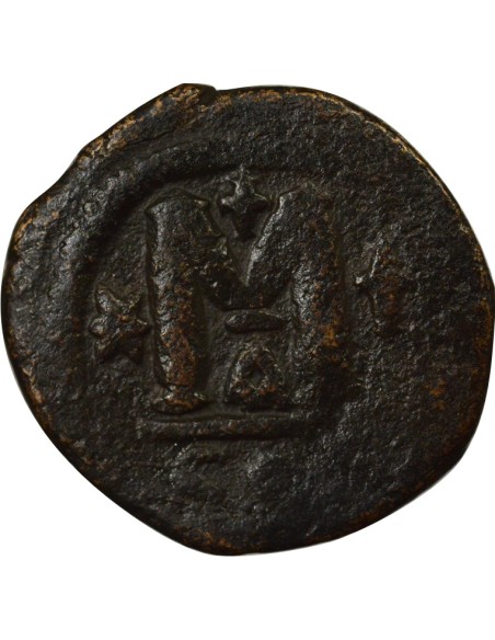 Empire Byzantin Justinien Ier 1e Type 1 follis Cuivre 527-538 Constantinople