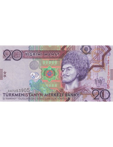 Turkménistan 20 Manat - Görogli Beh Türkmen - 2009 - P.25 20 manat 2009