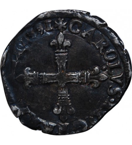 CHARLES X, CARDINAL DE BOURBON - 1/4 ECU ARGENT 1591 T NANTES