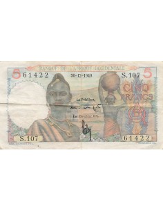 Afrique de l'Ouest 5 Francs - 30-12-1949 - P.36 5 francs 1949