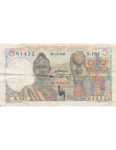 Afrique de l'Ouest 5 Francs - 30-12-1949 - P.36 5 francs 1949