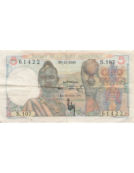 Afrique de l'Ouest 5 Francs - 30-12-1949 - P.36 5 francs 1949