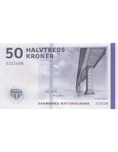 Danemark 50 Kroner - Pont de Sallingsund - 2009 - P.98 100 kroner 2009