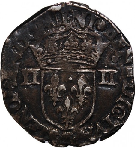 CHARLES X, CARDINAL DE BOURBON - 1/4 ECU ARGENT 1591 T NANTES
