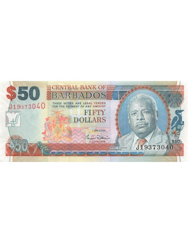 Barbade 50 Dollars - Errol Barrow - 2007 - P.70 50 dollars 2007