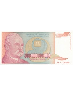 Yougoslavie 500000000000 Dinara - J.J. Zmaj - 1993 - P.137 500000000000 dinara 1993