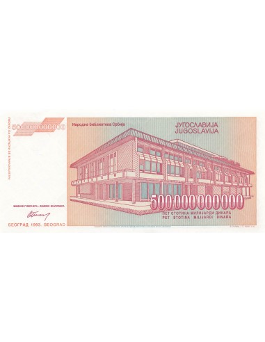 Yougoslavie 500000000000 Dinara - J.J. Zmaj - 1993 - P.137 500000000000 dinara 1993