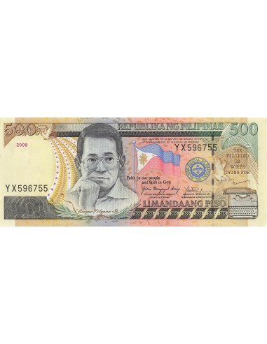 Philippines 500 Piso - Benigno Aquino Jr. - 2008 - P.196 500 piso 2008