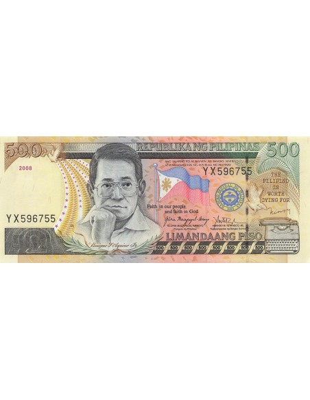 Philippines 500 Piso - Benigno Aquino Jr. - 2008 - P.196 500 piso 2008