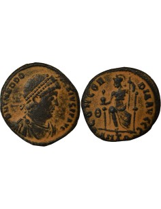 Rome Empire Théodose Ier Constantinople Assise 1 nummus Cuivre 379-383 Antioche