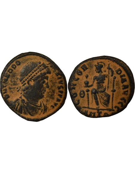 Rome Empire Théodose Ier Constantinople Assise 1 nummus Cuivre 379-383 Antioche