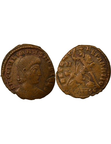 Rome Empire Julien II le Philosophe Soldat terrassant Cavalier 1 nummus Cuivre 355-361 Thessalonique