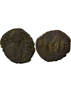 Empire Byzantin Justin I Justin I - Follis - 518 / 527 Constantinople 1 follis Cuivre 518-527 Constantinople