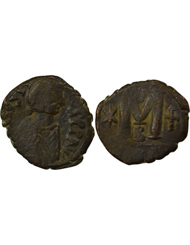 Empire Byzantin Justin I Justin I - Follis - 518 / 527 Constantinople 1 follis Cuivre 518-527 Constantinople
